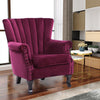 Velvet Chesterfield Chair Queen Anne Wing Back Armchair Fireside Lounge Sofa
