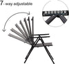 Patio Folding Reclining Garden Outdoor Picnic Arm Chair Textilene High Back