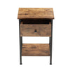 Small End Side Table Narrow Wooden Bedside Storage Cabinet 1 Drawer Nightstand