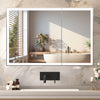 Modern Bathroom Mirror Cabinet With LED Lights 5 Shelves Anti-Fog Touch Switch