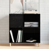 Record Cabinet Black Oak 84,5x38x89 cm Engineered Wood