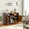 Buffet Cabinet with 9-Bottle Wine Rack Farmhouse Storage Sideboard Rustic