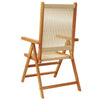 Reclining Garden Chairs 4 pcs Beige Solid Wood Acacia V7V9