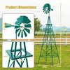 8 FT Ornamental Windmill All-Weather Metal Wind Mill Decorative Weathervane