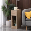 Slim Tall Bedside Table Cabinet with Drawer & Storage Space for Bedroom