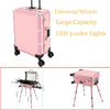 Rolling Makeup Train Case Cosmetic Trolley Organizer Travel w/LED LIght & Mirror