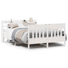 Bed Frame with Headboard White 160x200 Solid Wood Pine F1W9