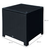 Side Table Furniture Tempered Glass Garden Patio Wicker Black
