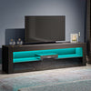 Black TV Unit Stand Cabinet Sideboard High Gloss Front & Matt Body RGB LED Light