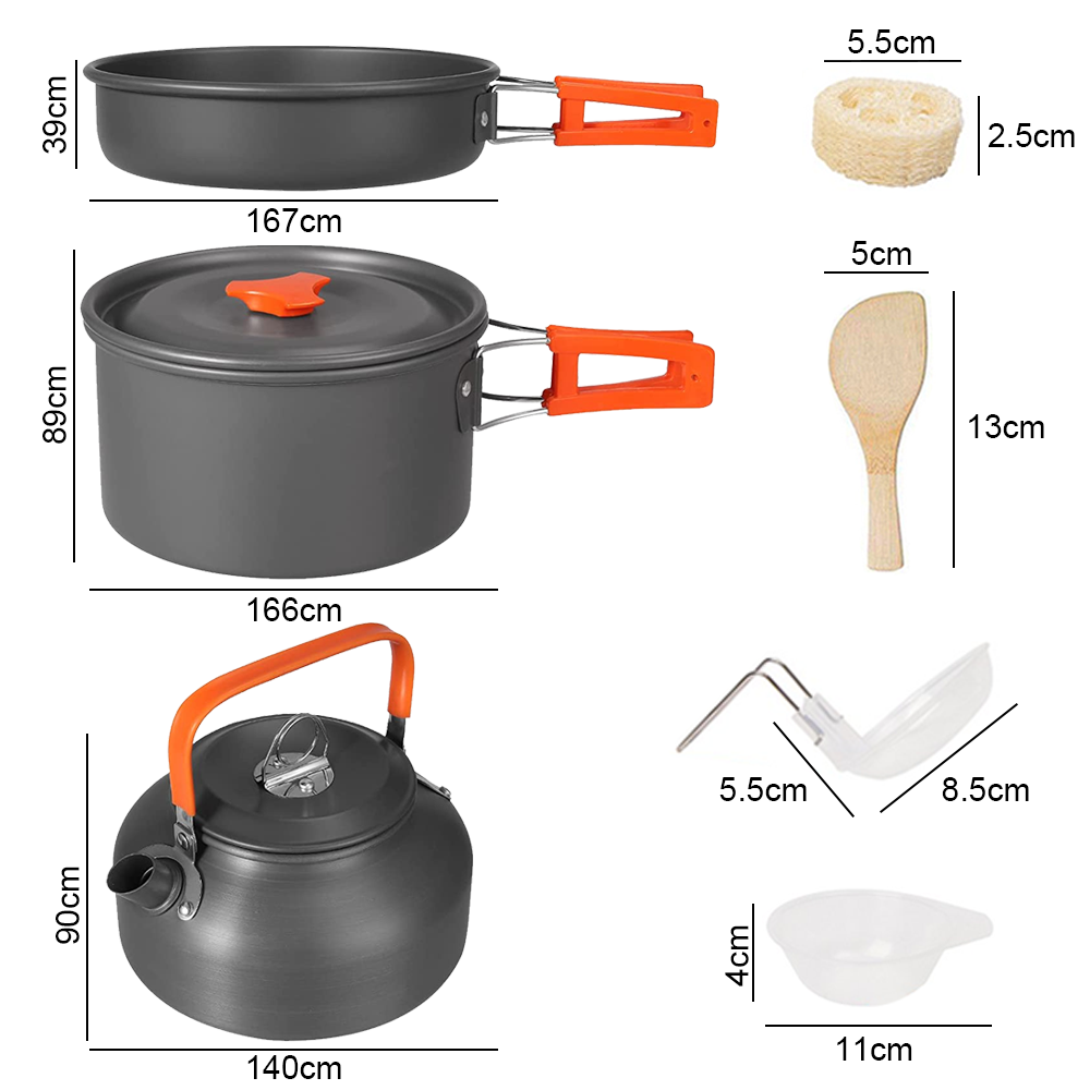 Portable Cook Set Camping Cookware Kit Outdoor Picnic Hiking Cooking Equipment