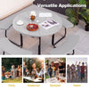 8 person Round Picnic Table Bench Set Outdoor Circular Picnic Table W/4 Benches