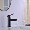 Solid Brass Bathroom Basin Mixer Taps Deck Mounted Lever Sink Facuet Matte Black