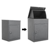 Grey Lockable Parcel Drop Delivery Parcel Secure Container Courier Postbox+Keys