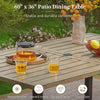 Dining Table Patio Table Garden Outdoor Patio Rectangular Table w/Umbrella Hole