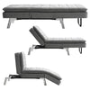 Convertible Sofabed Recliner Sleeper 2-in-1 Chair Bed Chaise Lounger Chrome Legs