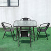 Round/Square Garden Patio Coffee Bistro Table Glass Outdoor Summer Parasol Hole