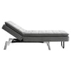 6 Position Adjustable Recliner Sofa Chaise Longue Sleeper Chair Bed Chrome Legs