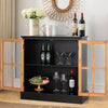 Sideboard Buffet Cabinet Bar Wine Cabinet Wood-Framed Glass Door Storage Cabinet