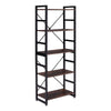 Rustic Ladder Bookshelf Industrial 5 Tiers Metal Frame Storage Rack Farmhouse
