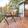 Outdoor Portable Picnic Table Roll Up Camping Table Bamboo Folding Table w/Bag