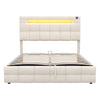 Upholstered Ottoman Storage Double 4ft6 Bed Frame with Button Tufted Headboard
