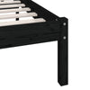 Bed Frame Black Solid Wood Pine 90x200 L5W4