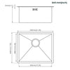1.0 Large Super Deep Single Bowl Square Stainless Steel Kitchen Sink Ttpvkysmrab