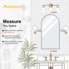Arched Mirror Cabinet Bathroom Medicine Cabinet Wall Mounted Storage Metal Frame
