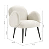 Tub Chair Modern Accent Chair Curved Back Teddy Upholstered Armchair metal Legs
