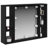 LED Mirror Cabinet - Black Oak - 76x15x55 cm - Made of Engineered Wood