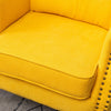 Yellow Linen Armchair Occasional Accent Chair WingBack Lounge with Waist Pillow