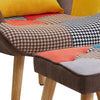 Ergonomic Armrest Accent Chair with Footstool Set Tufted Upholstered Lounge Seat