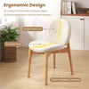 Soft Boucle Upholstered Kitchen Chairs Set of 2-White