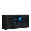 Modern 145cm TV Unit Cabinet | Black High Gloss Doors | TV Stand with Free LED