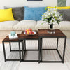 Set Of 3 Coffee Tables Wooden Side End Table Lamp Stand Nesting Nest Tables Set