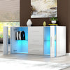 Modern Cabinet Sideboard Buffet Cupboards 3 Drawers 2 Doors with RGB LED Lights