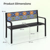 Heavy-Duty Outdoor Seating 127CM Patio Metal Bench for 2-3 People Black