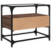 TV Cabinet with Glass Brown Oak 60x35x51 Engineered Wood P5G5