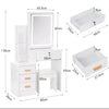 Dressing Table with Led Lights Large Mirror Drawer Desk Ambient Lock + Stool UK