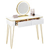 Dressing Table with LED Mirror 2 Drawers Vanity Table Bedroom Makeup Desk White