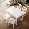 Classic Solid Wooden White Dining Table and 4 Chairs Set Kitchen Home Furniture