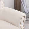 Chesterfield Linen Fabric Wing Back Chair QueenStyle Armchair Seat Backrest Sofa