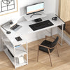 Flamaker Office Desk L Shaped Corner Desk Gaming Desk Home w/ Storage Shelves