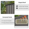 6x4FT Outdoor Storage Shed Galvanized Steel Shed w/Lockable Sliding Door