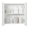 Mondeer Mirrored Bathroom Cabinet Double Full Door Cupboard Shelf Wall Mounted