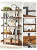 Rustic Wood Bookcase Bookshelf 5 Tier Industrial Storage Display Shelving Unit