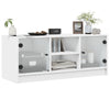 CIADAZ TV Cabinet with Glass Doors White 102x37x42 , Tv Unit, Tv Stand I3U8
