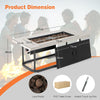 50000BTU Outdoor Gas Fire Pit Propane Rectangular Fire Pit Table w/Burner &Cover