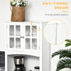 Kitchen Cupboard Storage Cabinet w/ Adjustable Shelves, Cable Management, White