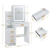 Makeup Desk Dressing Table With Mirror 4Drawers Stool Vanity Set Bedroom Modern